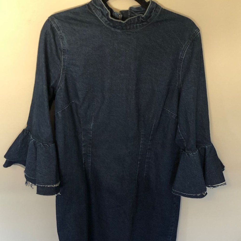 Denim bell sleeve dress